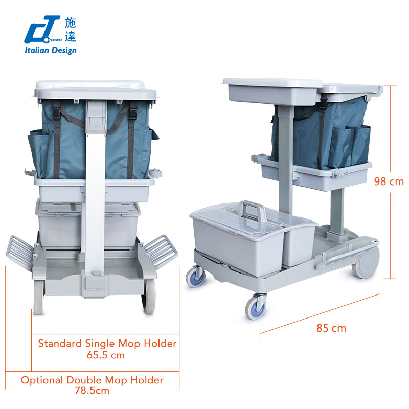 CT Basic Version Janitorial Trolley - Cleanic Cleaning Equipment